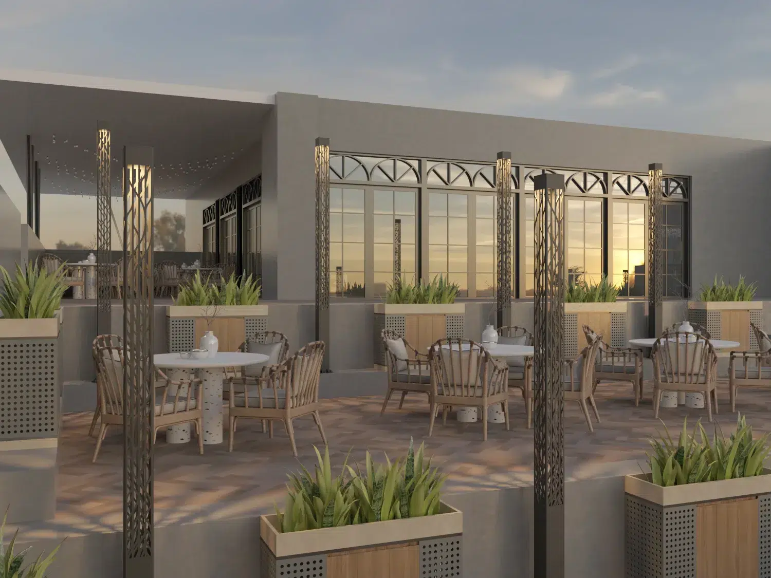 Luxury restaurant interior focusing on modern elegance and premium interior design element