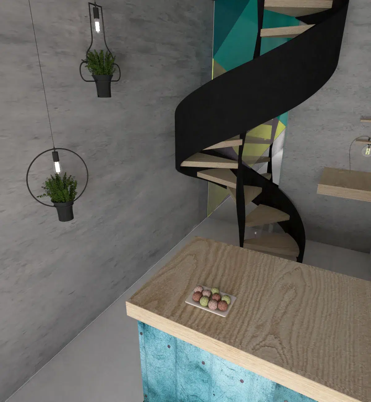 commercial juice shop design with functional space planning