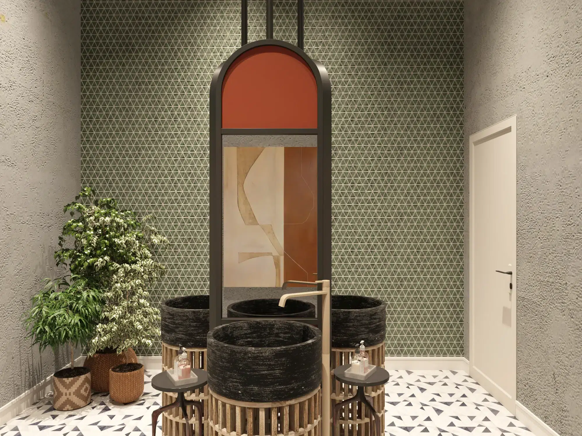 Luxury bathroom design showcasing premium tiles and stylish wall-mounted fixtures