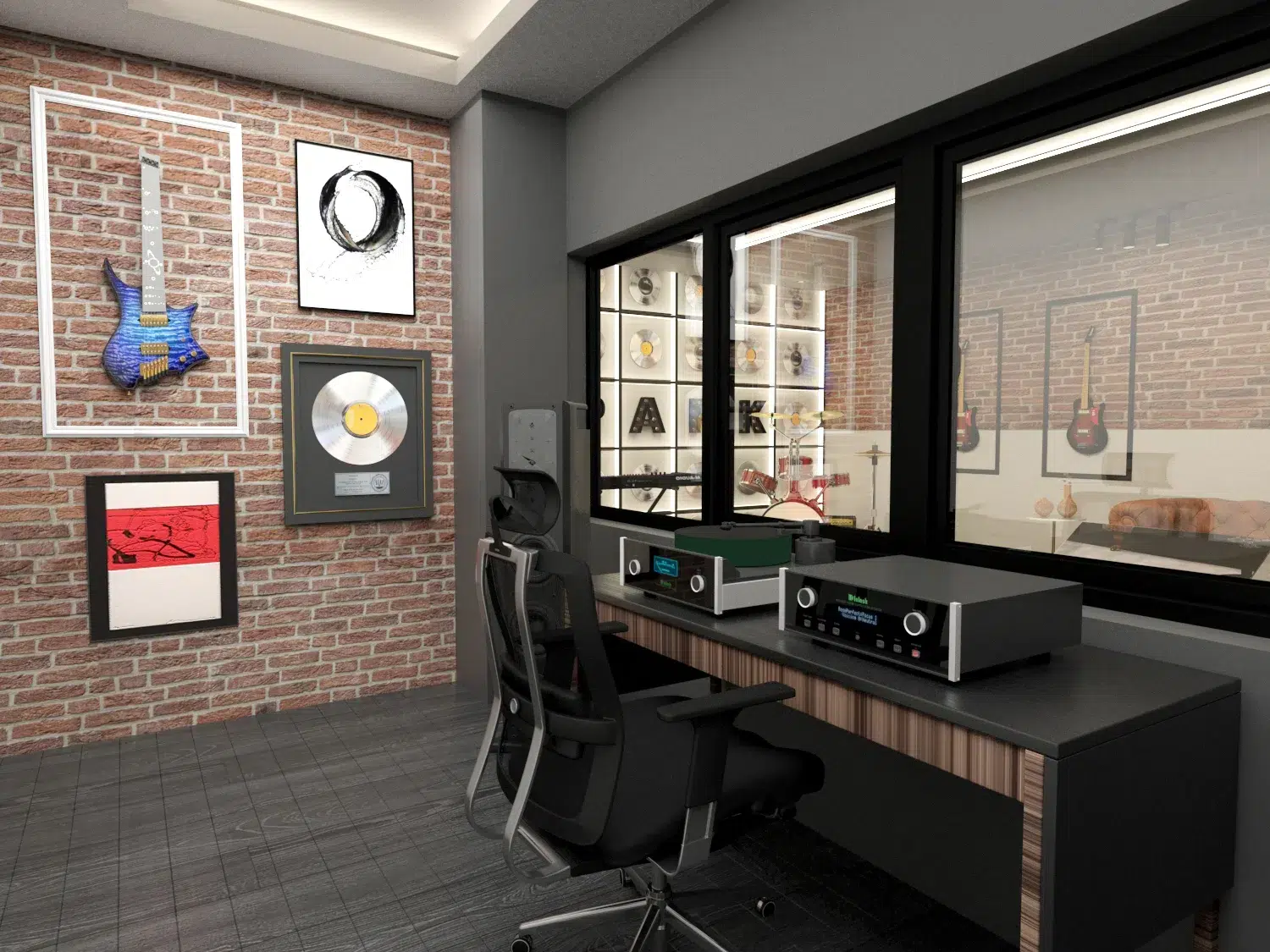 Modern music room interior with high-quality sound insulation designed by Sustainable Home