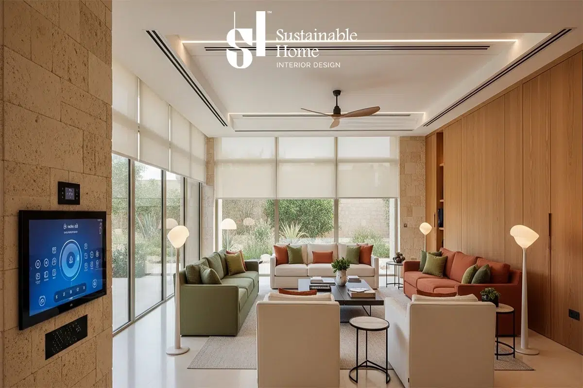 Leading interior design company in Riyadh, Sustainable Home, featuring a luxury living room 2026