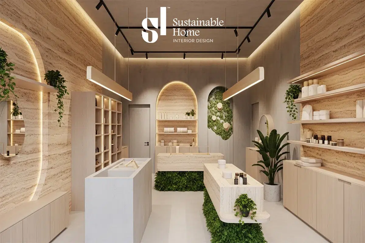 Modern small shop interior design ideas in Riyadh with space-saving furniture 2026