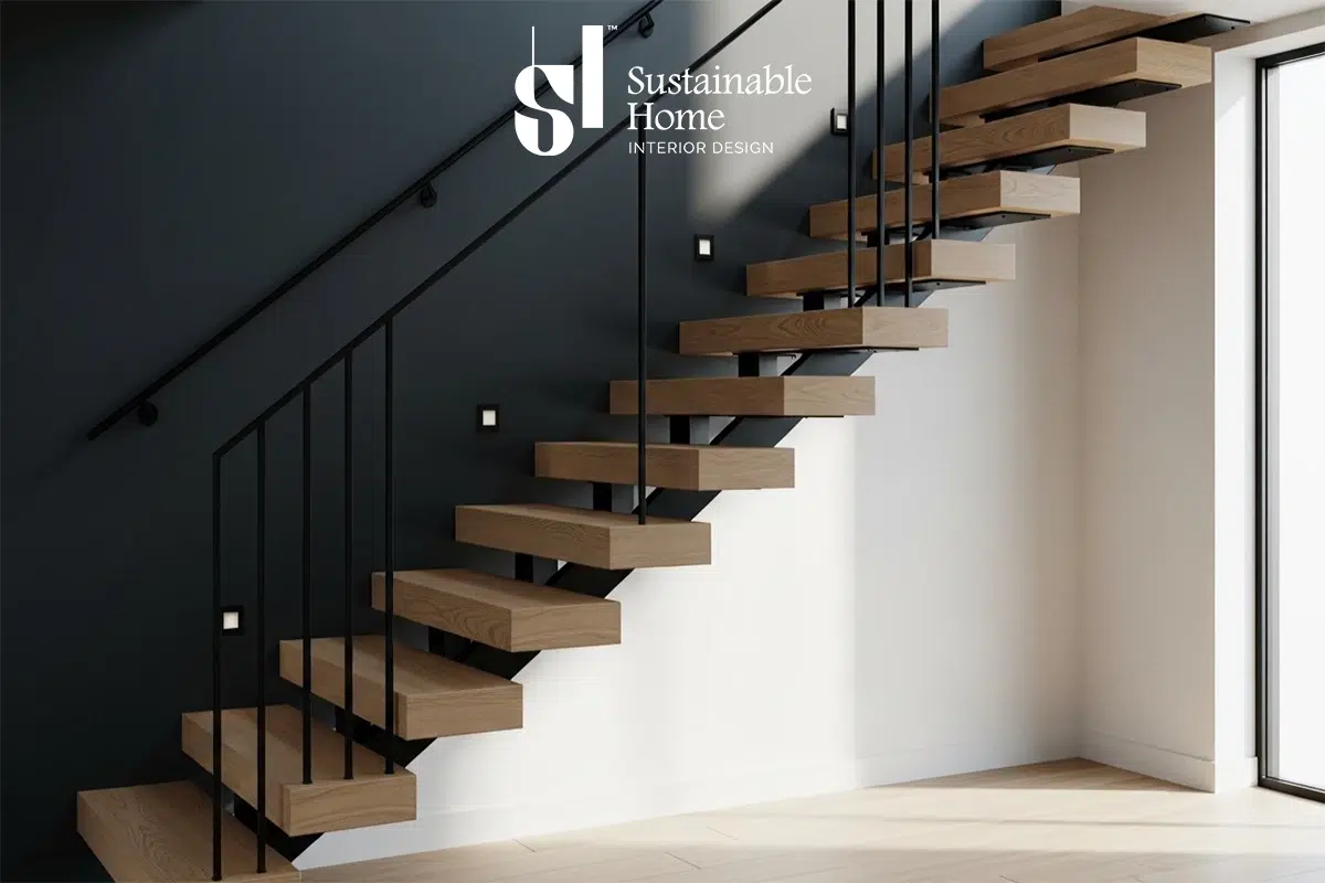 تصميم درج داخلي مودرن للفلل بالرياض يجمع بين الرخام الفاخر والاستدامة البيئية لعام 2026