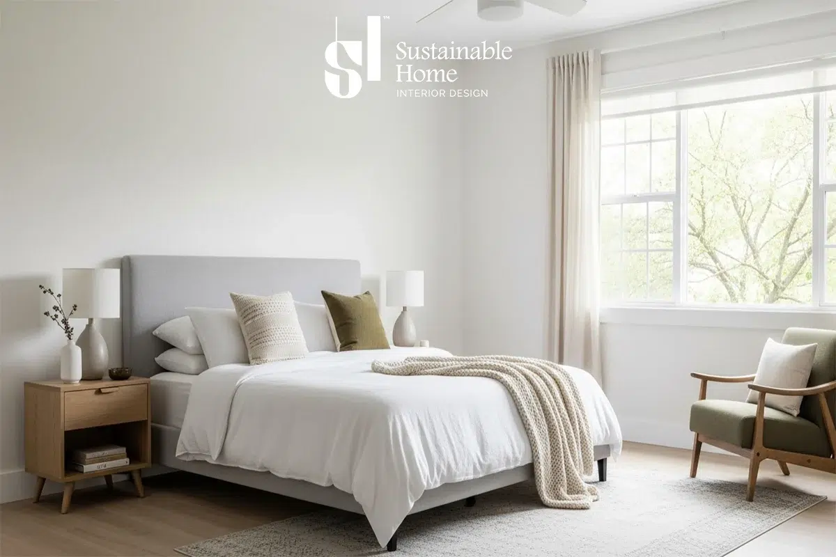 تصميم غرفة نوم رئيسية فخمة في فيلا بالرياض تدمج الإضاءة الإيقاعية والخامات المستدامة وفق كود البناء السعودي 2026