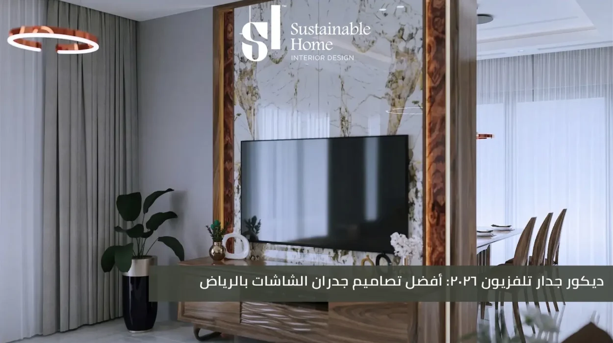 ديكور جدار تلفزيون 2026 أفضل تصاميم جدران الشاشات بالرياض