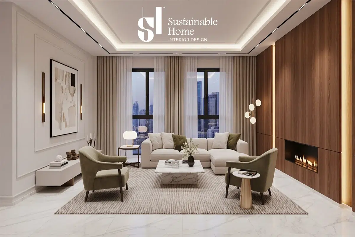 Luxury two-bedroom house interior in Al Aqiq, Riyadh 2026