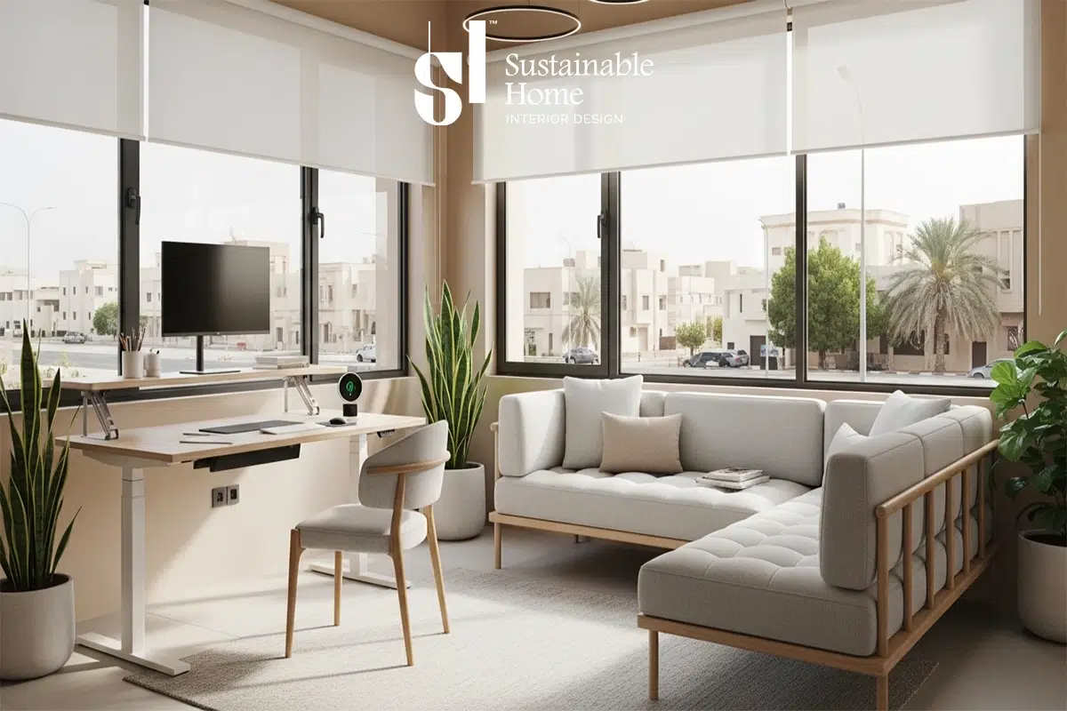 ابتكارات الأثاث الهجين من المنزل المستدام مكتب عمل ذكي يتحول لطاولة اجتماعات في شقق الرياض العصرية 2026