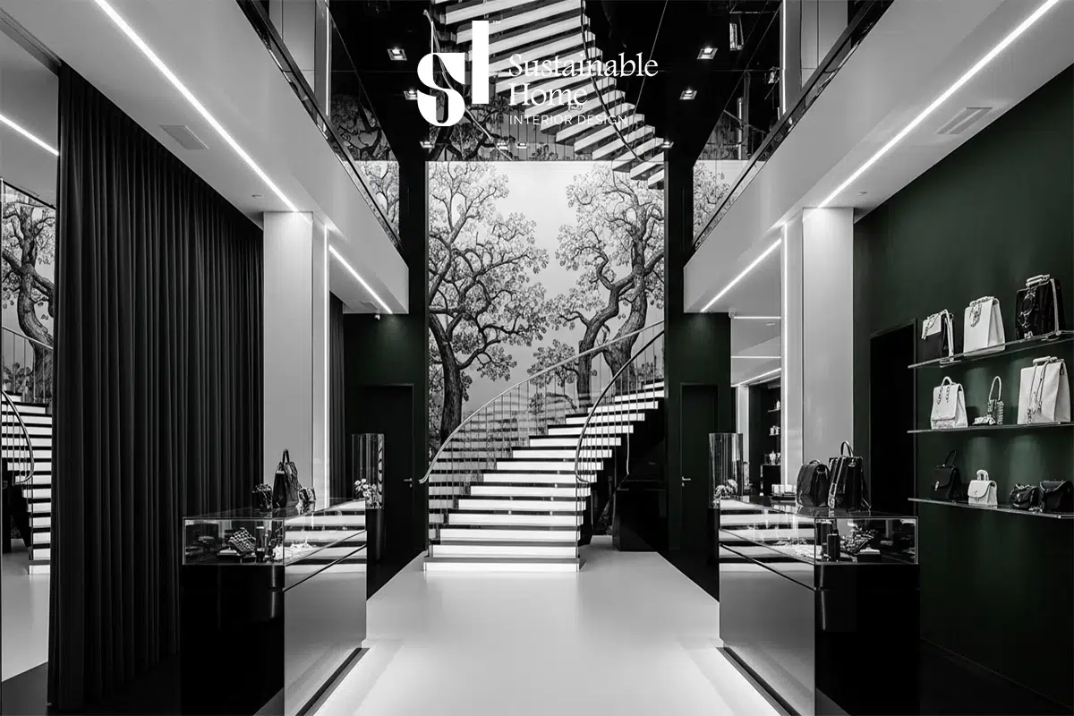 ديكور داخلي مودرن لمحل اكسسوارات حريمي في السعودية