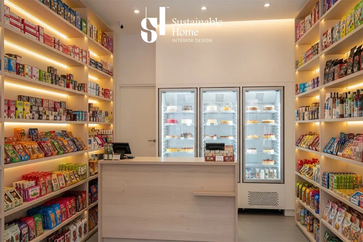 تصميم ديكور محل حلويات في السعودية 2026 متوافق مع اشتراطات منصة بلدي