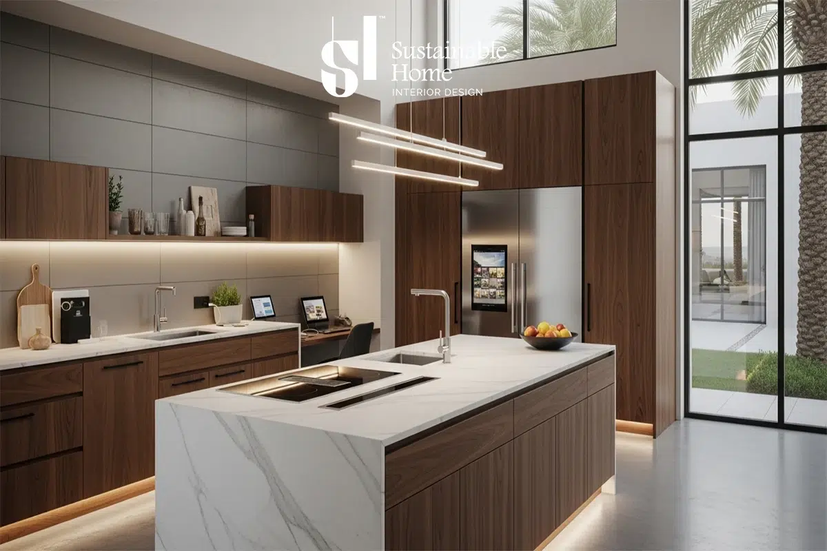 أفضل أفكار تصميم مطبخ امريكي في فلل الرياض 2026