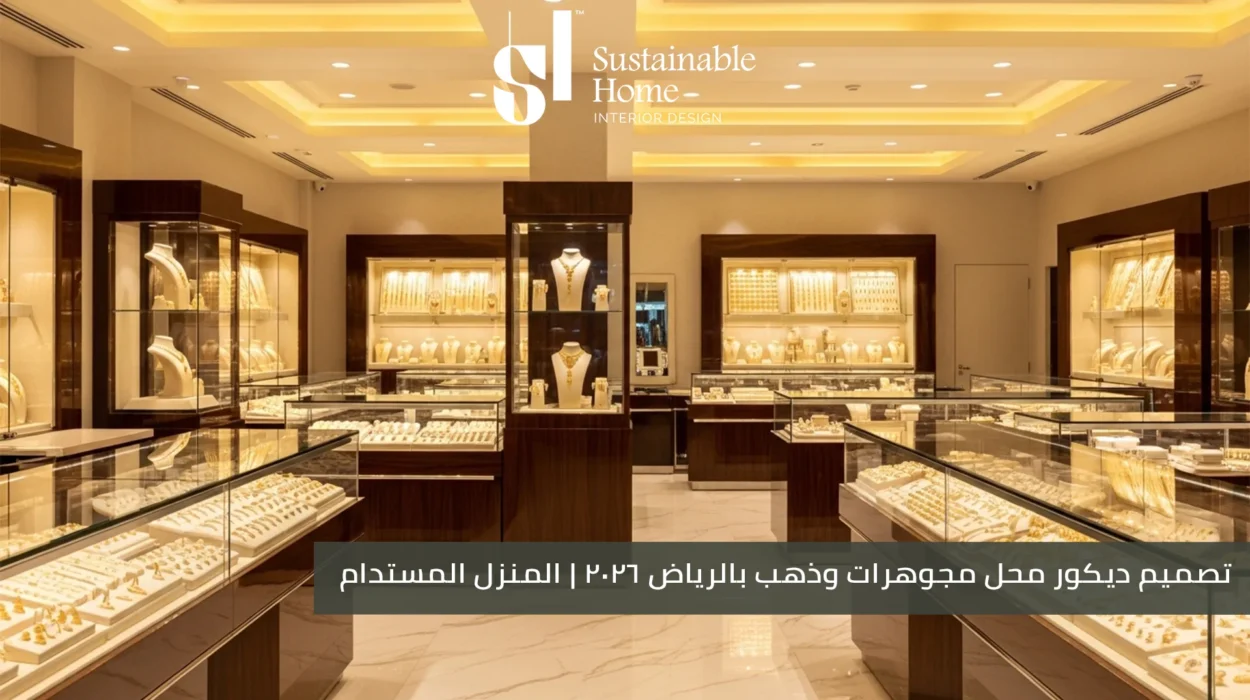 تصميم ديكور محل مجوهرات وذهب بالرياض 2026 المنزل المستدام