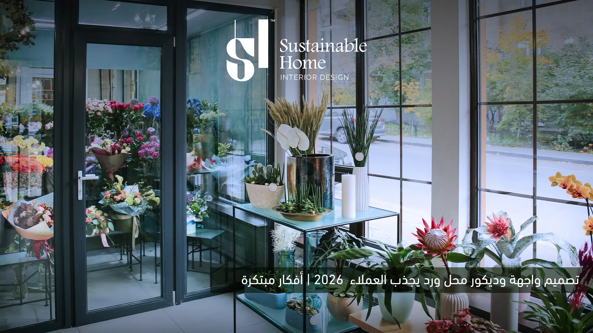 تصميم واجهة وديكور محل ورد يجذب العملاء 2026 | أفكار عصرية