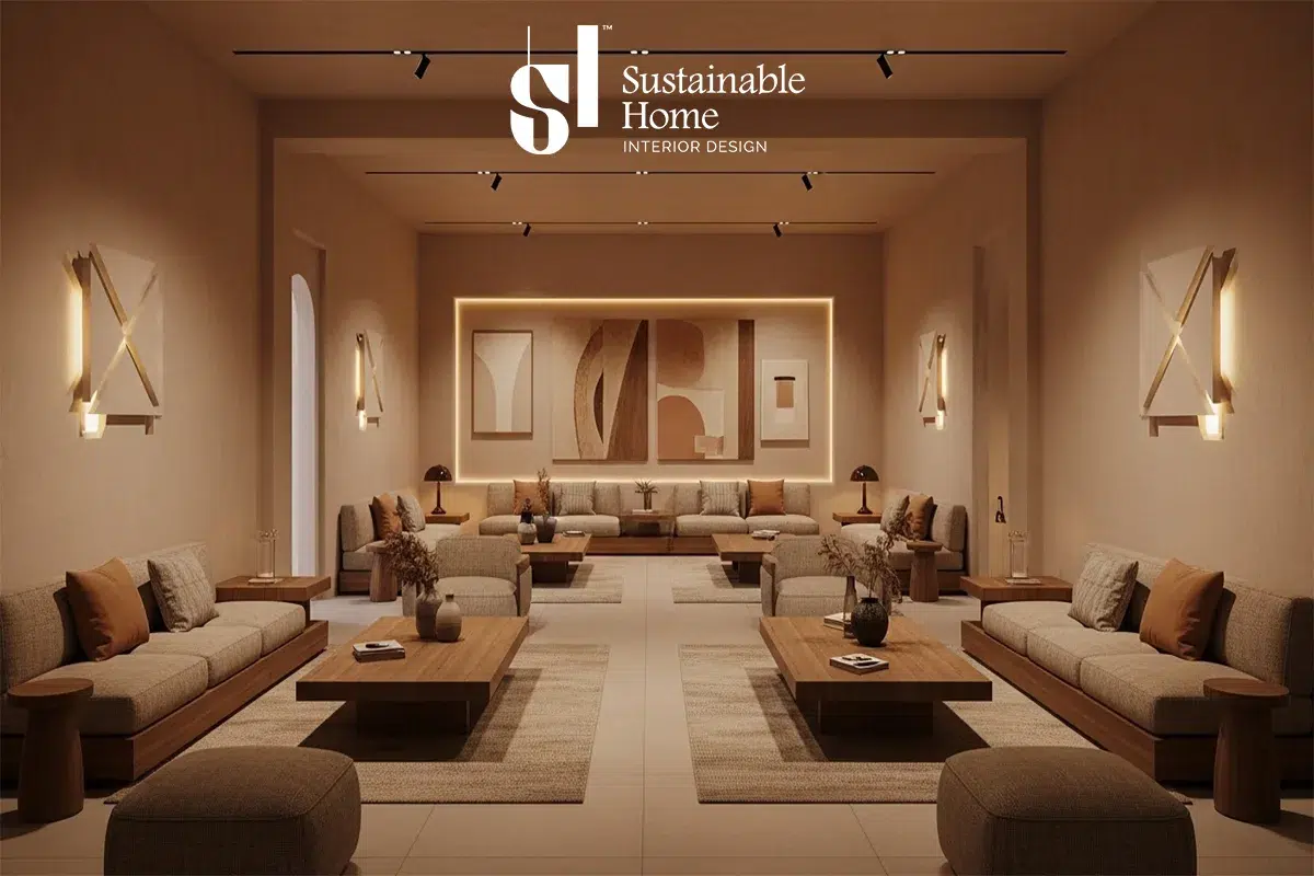 تصميم مجالس رجال في حي حطين بالرياض يدمج بين ديكورات مجالس ذكية وإضاءة تفاعلية موفرة للطاقة لتعزيز جودة البيئة الداخلية